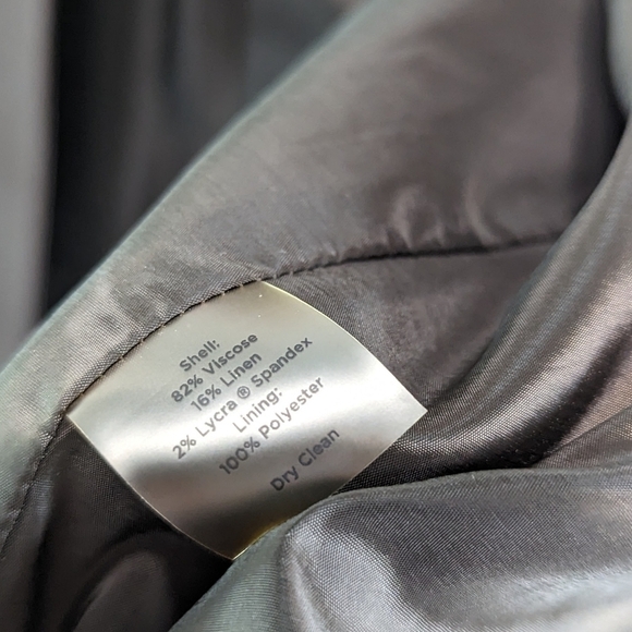 Talbots Blazer Womens 22W 3X Brown Linen One Button Jacket Petite Pocket Stretch - Picture 10 of 12